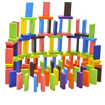 THE VIYU BOX 120 PCS Colorful Wooden Domino Set for Kids / Colourful Wooden Dominos Toy