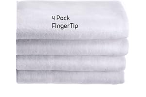 Show Car Guys 4 Pack 11" x 18" White Fingertip Towels 100% Cotton - Terry-Velour