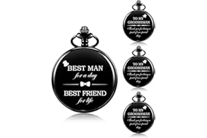 SUDESMO Pocket Watch for Wedding Groomsmen Gift Set Best Man Gift Wedding Pocket Watch for Groomsmen Bestman