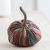 Striped Fleece Small Velvet Pumpkin, Handmade Home