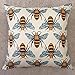 MeritChoice Bee Pillow Cover Bee Throw Pillow Case Home Decorative Double Print Square Cushion Cover Set of 4 Cotton Linen 18x18 Inch