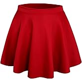 NE PEOPLE Women’s Skater Skirt – Stretch Elastic Waist Casual Mini Flared Swing Pleated Skirts Made in USA S-3XL