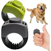 The Set of Easy Clicking Finger Ring Clicker Included Large and Small 2 Sizes,Dog clicker Trainer Suitable for Dogs Cats Horses traing Allowing Effective Versatile Training (2pcs Grey+Green)