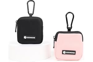 COOWONE Dog Treat Pouch 2 PCS, Waterproof Small Dog Treat Bag for Leash, Hands Free Dog Walking Bag with Carabiner, Dog Poop Bag Holder for Pet Puppy Travel or Outdoor Use, Zipper Closure to Avoid Spilling