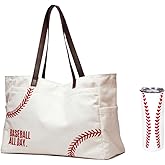 YHSHYZH Baseball Bag & Tumbler, Baseball Gifts for Women, Sports Mom Essentials(Bags +Drinking Cup), Baseballl Mom Accessories, Team Mom Gifts 2026(white, x-large)
