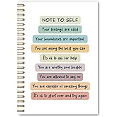 BEHIFL Note to Self Inspirational Spiral Notebook, Mental Health Psychology Gifts Journal, Self Love Gifts Notebook, Positive Affirmation Journal for Women, 5.5x8.3 Inches