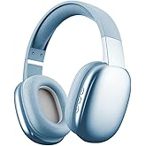 Gabba Goods Wireless Over Ear Bluetooth Headphones with Microphone - Wireless Headset -Noise Reduction - Bluetooth, Wired,Built in Micro SD for Travel, Home, Work TV,PC,Gaming,Cellphone (Blue)