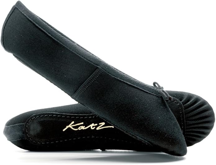 Black Canvas Full Sole Ballet Shoes Childs & Adults All Sizes By Katz