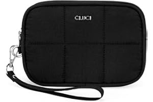 CLUCI Puffer Wristlet Wallet for Women Large Capacity 3 Zipper Purse Nylon Quilted Clutch Purse for Women