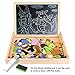 156 Pieces Wooden Educational Toy, Seacue Double Sided Drawing Easel Dry Erase Board Puzzles Alphabet Letters, Numbers, Animals Games, Educational Learning Game Toy for Kids