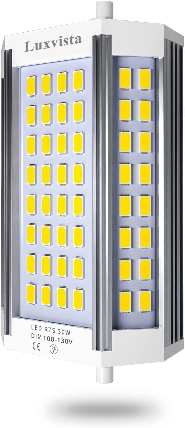 Photo 1 of Luxvista R7S LED Bulb 118mm Dimmable, 30W 120V 118mm J-Type Double Ended Light Bulbs, 300W J118 Halogen T3 Replacement for Ceiling Light Floor Lamp, 5000K Daylight White