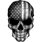 Skull American Flag Black and White Decal Sticker USA Truck Bike Helmet Vehicle Window Wall (5