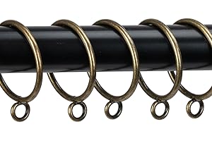 Curtain Rings with Eyelets Metal Eyelet Drapery Rings Inner Diameter 1.25Inch Curtain Rings for Hanging Pinch Pleat Curtain Pin Drape Hooks Bronze Zocang