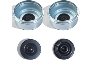 OZISENS 2pcs 2.72'' Trailer Hub Dust Caps with Extra 2pcs Rubber Plugs,Bearing Center Replacement Trailer Cup,Trailer Hub Grease Cap for Most 7000 to 8000 Ib Axles Dexter EZ Lube
