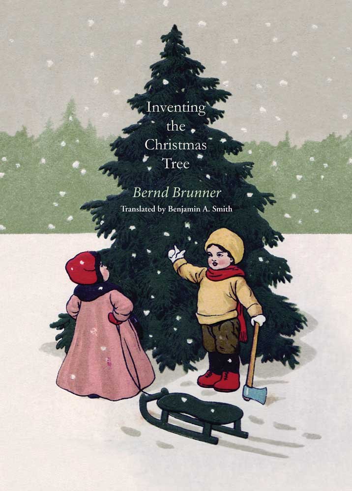 The cover of Inventing the Christmas Tree. Beneath the text is art of two kids standing next to a pine tree.