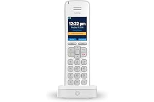 Ooma HD3 Handset White Cordless Phone with Caller-ID and HD Voice Quality. Works only with Ooma Telo VoIP Internet Home Phone