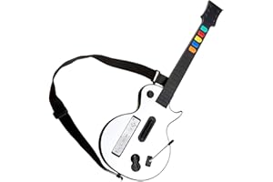 NBCP Wireless Guitar Controller for Nintendo Wii – Compatible with Guitar Hero and Rock Band 2 & 3 (Excludes Rock Band 1) – White