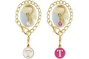 YEINLAN 2 Pcs Initial A-Z Letter Charms Accessories For Stanley Cup, Name Id Letter Handle Charm For Stanley 30&40 Oz Tumbler,Water Cup Handle Identification Letter Charm