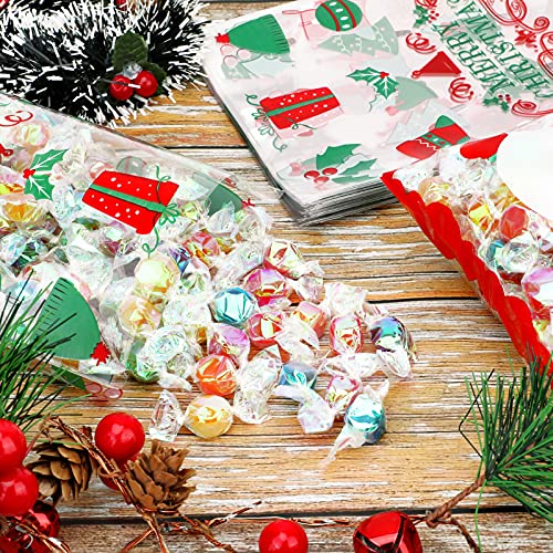 Christmas Cellophane Bags, Konsait 100pcsClear Candy Cookie Treat
