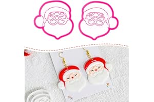 Xaekicr Christmas Santa Polymer Clay Cutters Set – Clay Earring Cutters for DIY Earrings – Cute Holiday Face Clay Molds – Polymer Clay Tools for Jewelry Making