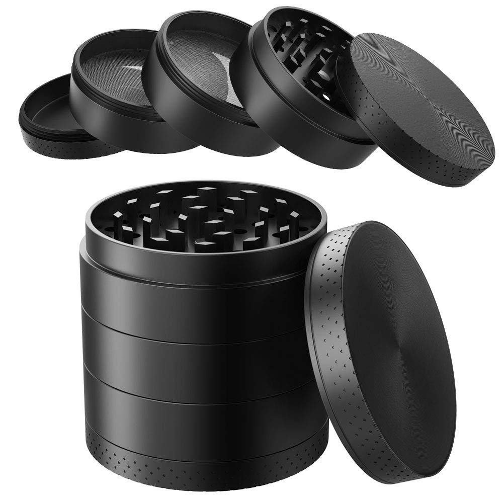 Herb Grinder, iRainy 5 Piece Upgraded Zinc Alloy Grinder with Dual