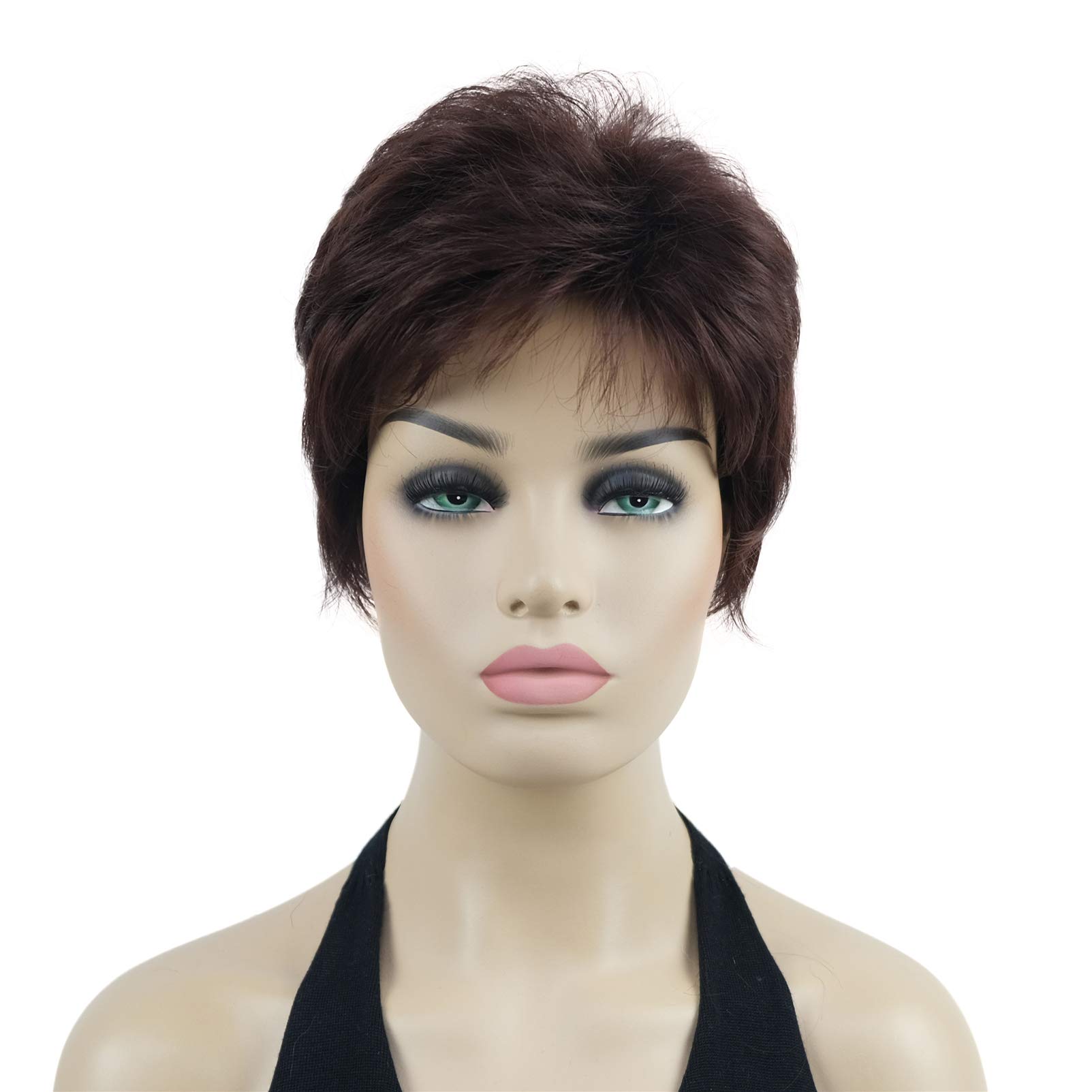 Lydell 6" Women's Short Wigs Soft Wavy Natural Synthetic Wig Layered Movement Classic Styled (33 Dark Auburn)
