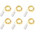 TingMiao Fairy Lights, 6 Pack Fairy Lights Battery Operated 7.2 ft 20 LED Mini String Lights Waterproof Copper Wire Firefly Starry Lights for Wedding Bedroom Party Christmas Decor(Warm White)
