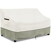 LSongSKY Patio 3-Seater Sofa Cover,Outdoor Couch Cover Fits up to 76W x 32.5D x 33H Inches,100% Waterproof Heavy Duty Patio Furniture Covers,Beige & Gray-Green