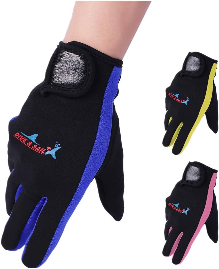 DIVE & SAIL Wetsuits 1.5 mm Premium Neoprene Gloves Scuba Diving Five Finger Glove : Sports & Outdoors