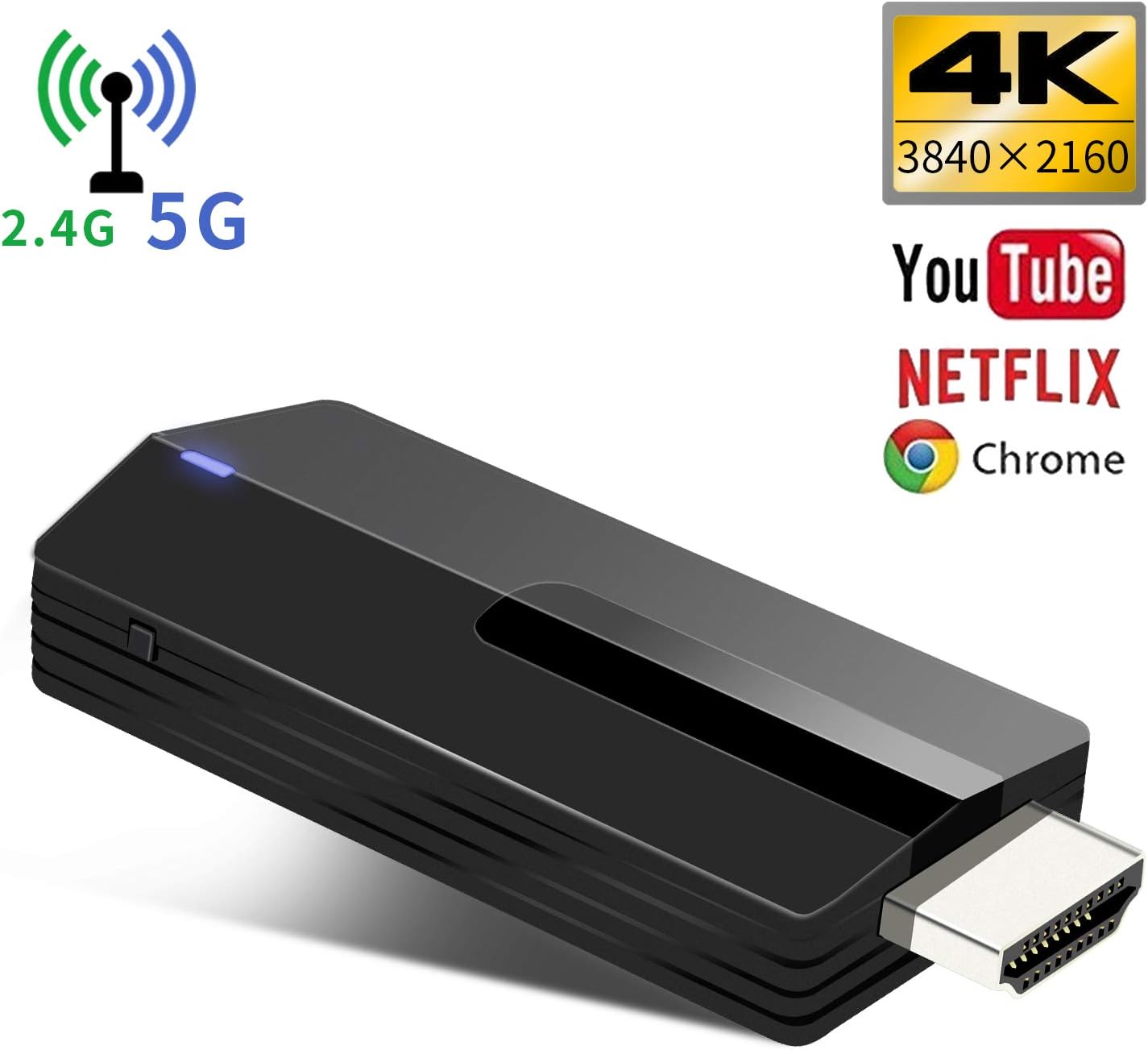 YEHUA Display Dongle 4K 5G WiFi Wireless HDMI Display Adapter Receiver for TV Projector/iOS/Android/Windows/Mac Support DLNA Airplay Mirror