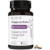 V Bliss Slippery Babe Vaginal Moisturizer Capsules | Relieves Vaginal Dryness with Slippery Elm, Fenugreek, & Maca | Once Daily, 60 Capsules
