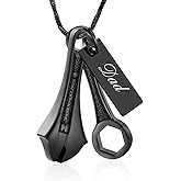 Yinplsmemory Tool Wrench Urn Necklace for Ashes for Men Stainless Steel Spanner Ashes Keepsake Memorial Cremation Jewelry