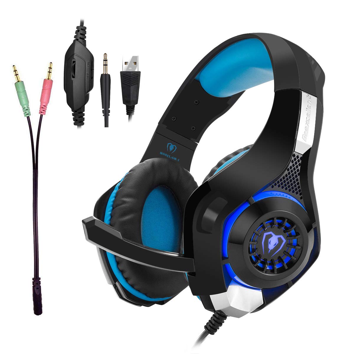 Gaming Headset for PS4|Tezewa Xbox One Gaming Headset|PC Gaming Headset|Stereo PS4 Headphones with Mic|LED Gaming Headphones With Microphone for Xbox One PSP Netendo DS PC Tablet