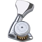 Hipshot 6GLO Grip-Lock Locking Guitar Tuning Machines 3+3 - Universal Mounting Plate UMP included - Chrome