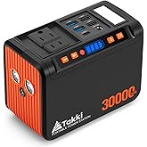 Takki Portable Power Station 111Wh Small Generator Lithium Battery Pack with 110V 80W AC DC USB Ports LED Flashlight for Home