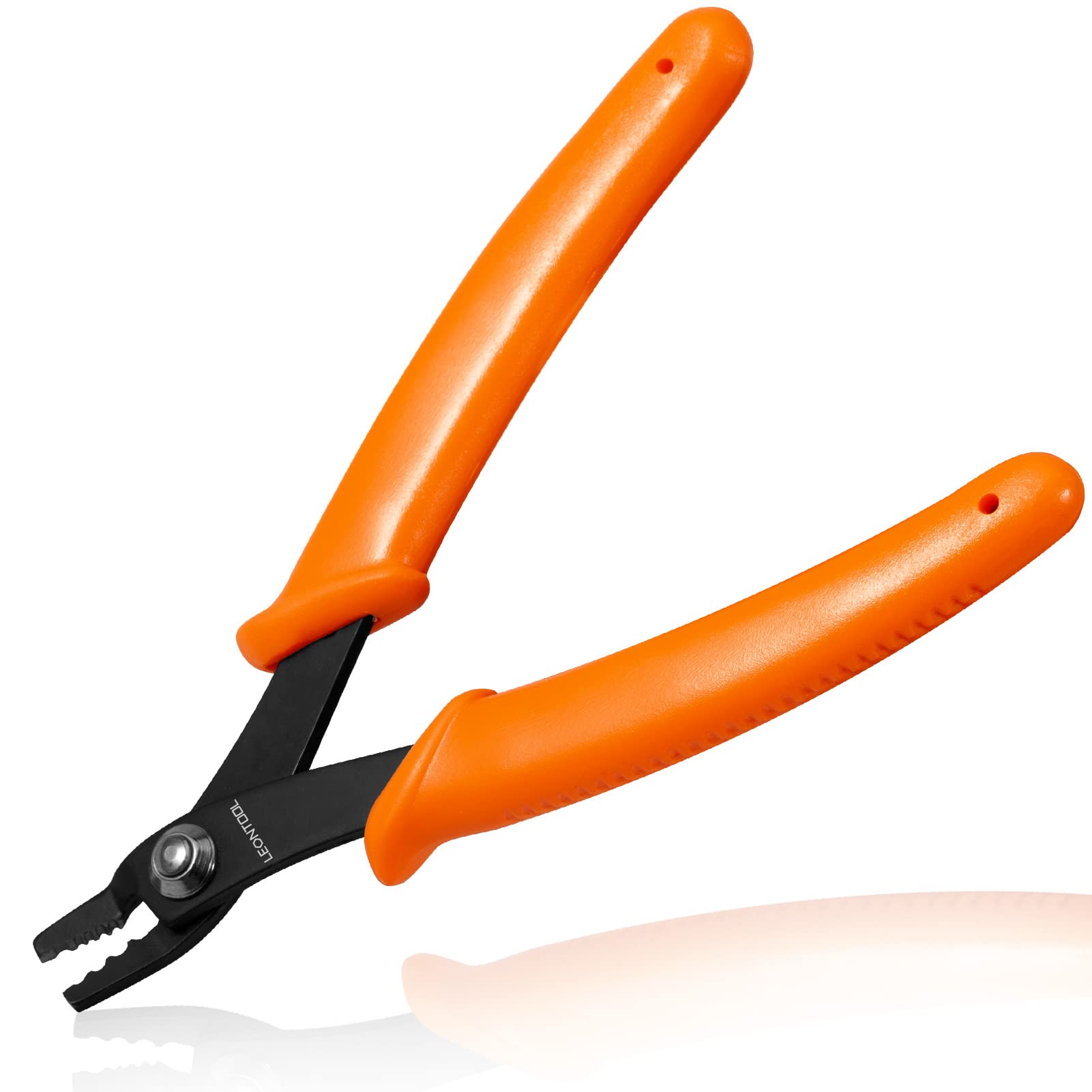 LEONTOOL Mini Bead Crimping Pliers 5 Inches with Bent Jaw 3 Notches for Jewelry Making Tools