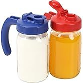 2 Pack Wide Mouth Mason Jar Lids with Handle, Airtight & Leak-proof Seal, Easy Pouring Spout, Turns your Mason Jar into Pitch