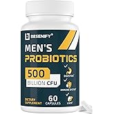 Probiotics for Men, 500 Billion CFUs & 12 Strains, Men's Probiotic with Turmeric, Cranberry, Goji - Probiotics for Digestive Health, Immune, Stomach, Bloating & Gut Health for Men, 60 Pro Biotics Caps