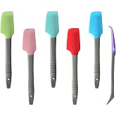 Yoku Made Silicone Mini Small Spatula, Curved Kitchen Can Jar Spatula | For Wet Canned Pet Food, Cooking Baking Frosting Scraping Mixing, Epoxy Resin Crafting