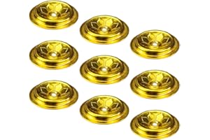 DOITOOL Floating Wick Holders for Oil Lamps: 9PCS Aluminum Round Floating Wick Holder Oil Lamp Disc Holder Candle Float Stand Rack for Home Temple Buddhist Supplies - 1.5inch
