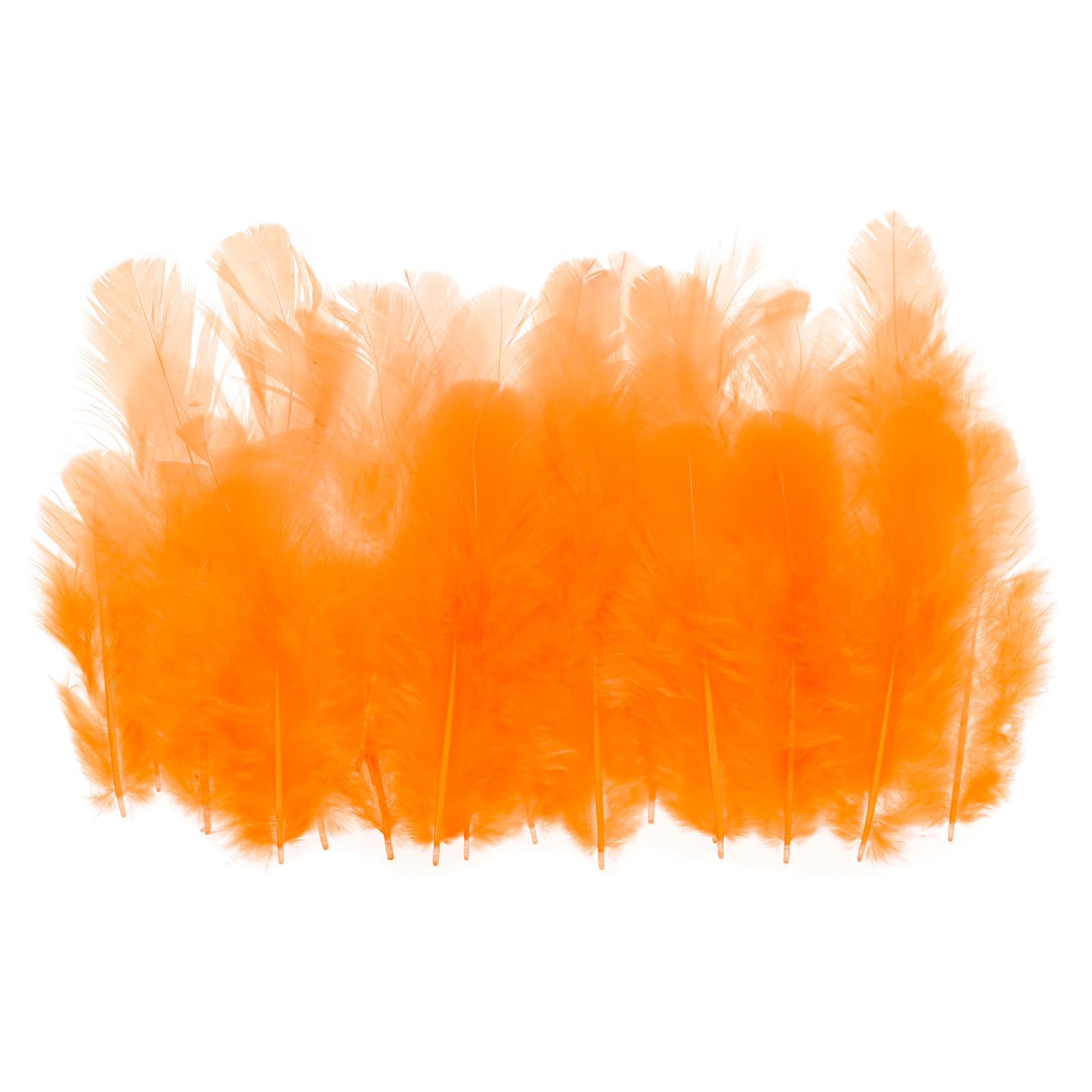 PATIKIL 1.5-3 Inch Saddle Hackle Rooster Feather, 300 Pcs Bulk Natural Feathers Fluffy Craft Feathers for Dream Catcher Earrings Pendant, Orange