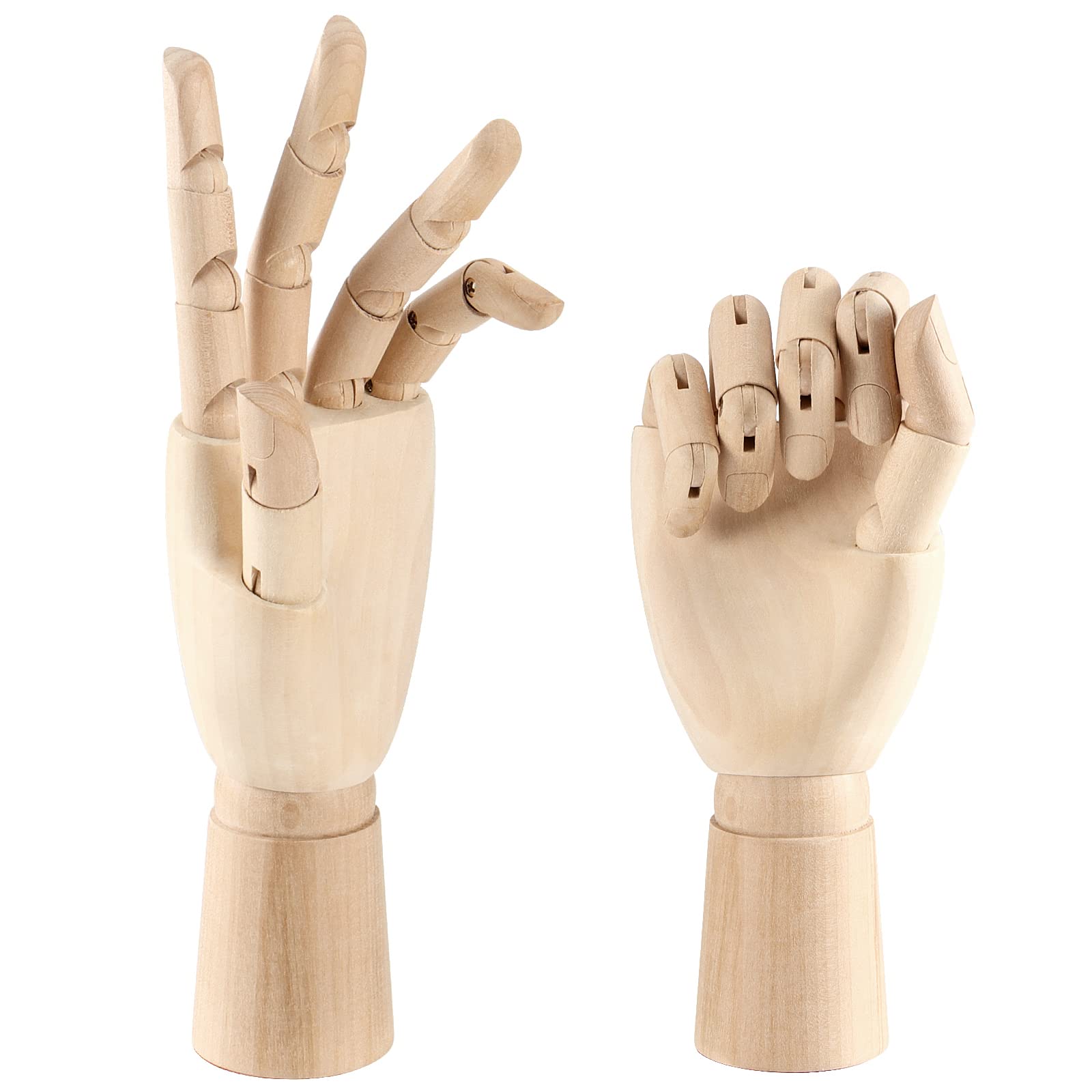 Photo 1 of JOIKIT 2 Pack 12 Inches Wood Art Mannequin Hand, Left and Right Wooden Manikin Hand, Wooden Artist Hand Model with Flexible Moveable Fingers for Drawing, Sketching, Painting