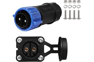 GaiRen 2 Pin 50Amp Trolling Motor Plug Receptacle Set, 12/24/36/48 Volt Marine Boat Power Waterproof IP67 Connector Trolling Boat Plug for Trolling Motors Compatible with 6/8 AWG Wire Blue