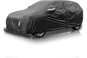 AMBARI Car Cover Waterproof All Weather Outdoor Car Cover Sun Protection Full Exterior Covers, Car Cover for SUV Length up to 170 Inches (Black, Size B1)