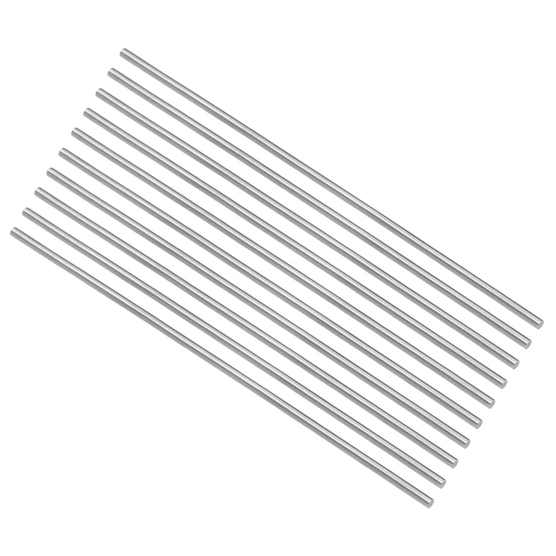 sourcing map 10pcs Round Steel Metal Rods, 1.9mm x 100mm High Speed Steel (HSS) Lathe Bar Stock Tool