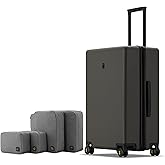 LEVEL8 Checked Luggage, 24 Inch Hardside Suitcase with Spinner Wheels | Matte Surface, Organizer Set Included, 100% Lightweight PC, TSA Lock, 4-Speed Adjustable Handle, 360&deg; Spinner Wheels