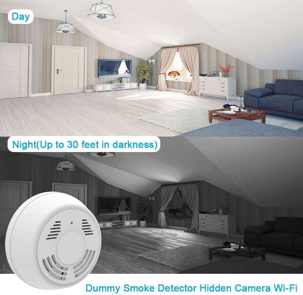 Hidden Camera Dummy Smoke Detector Wifi Bottom View Covert Camera Lens For Home Security Remote Internet Access Night Vision Sd Card Slot Sdeter Motion Activated Camera With 180 Days Battery Power Electronics Kolenik