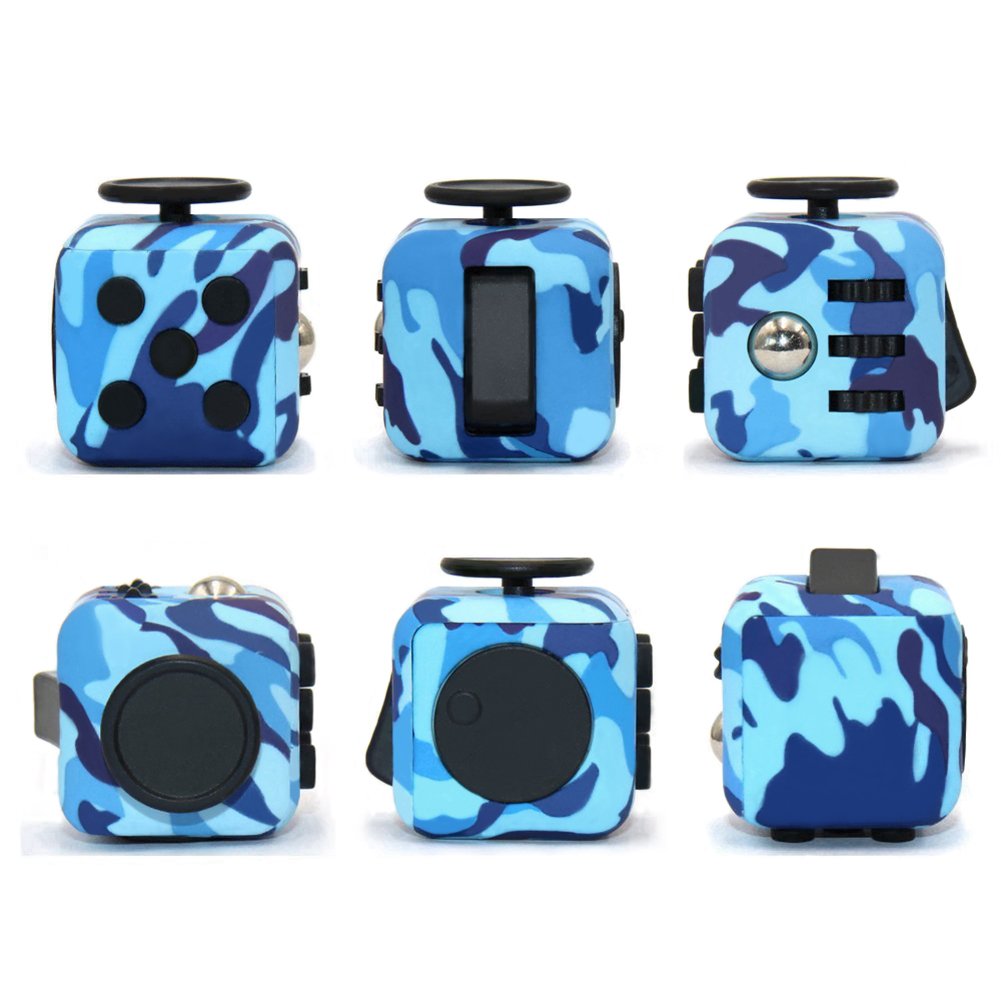 Amteker Fidget Cube Spielzeug Angst Aufmerksamkeit Stress Relief, und brechen nervöse Gewohnheiten und Angst Spielzeug Geschenke für Kinder und Erwachsene (Camo Blau)