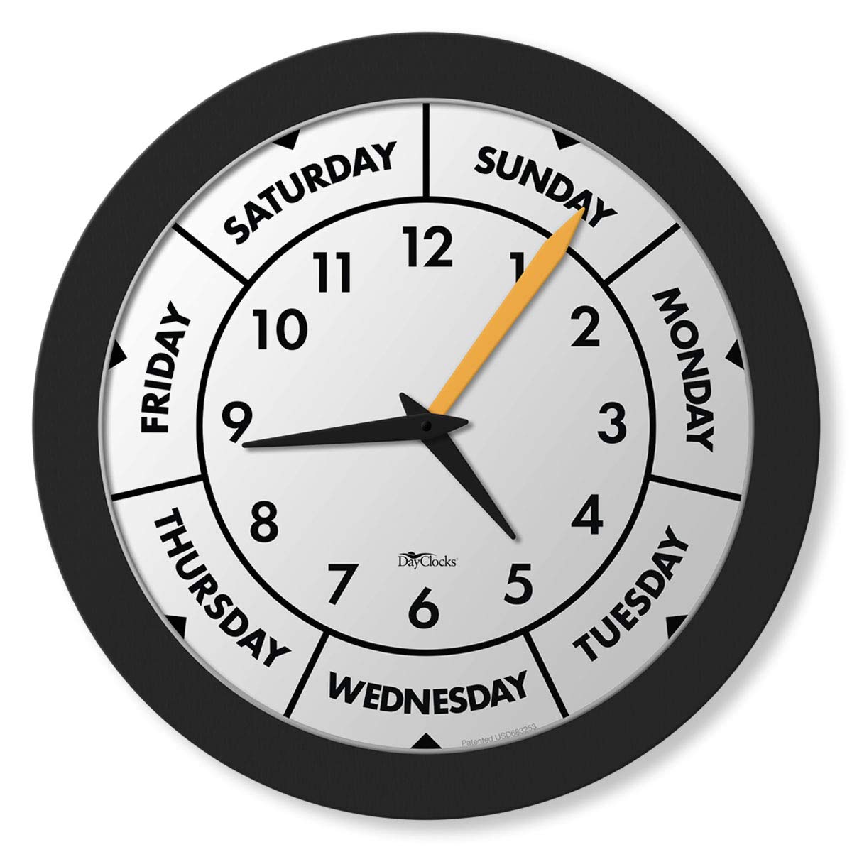 DayClocks Time Day of The Week Modern Wall Clock Weekly Analog DayClocks Time Day of The Week Modern Wall Clock Weekly Analog