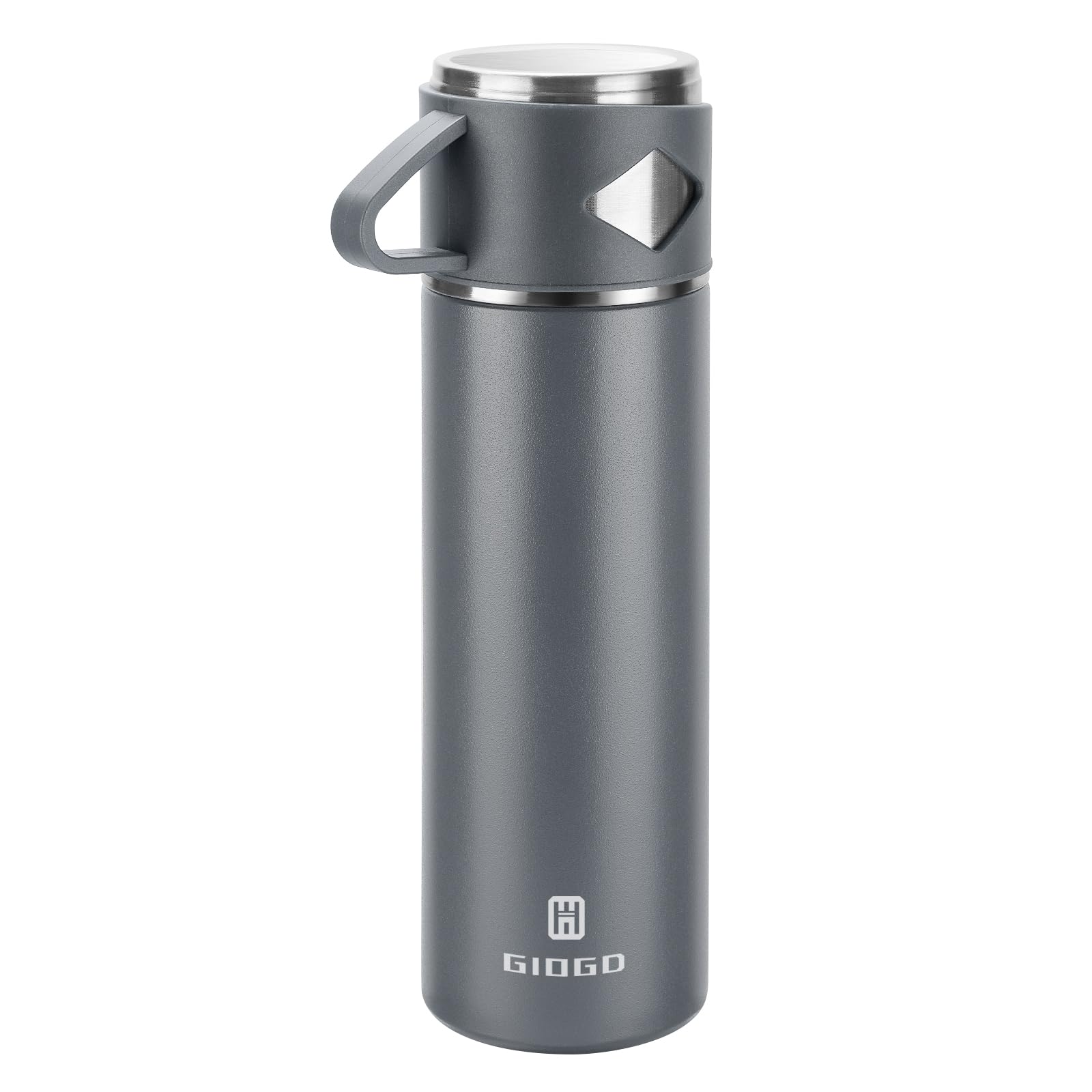 Vacuum Insulated Flask 700ml/23.6oz Stainless Steel Thermo Bottle with Cup for Coffee Water Hot and Cold Drink Flasks.(Gray,Single)